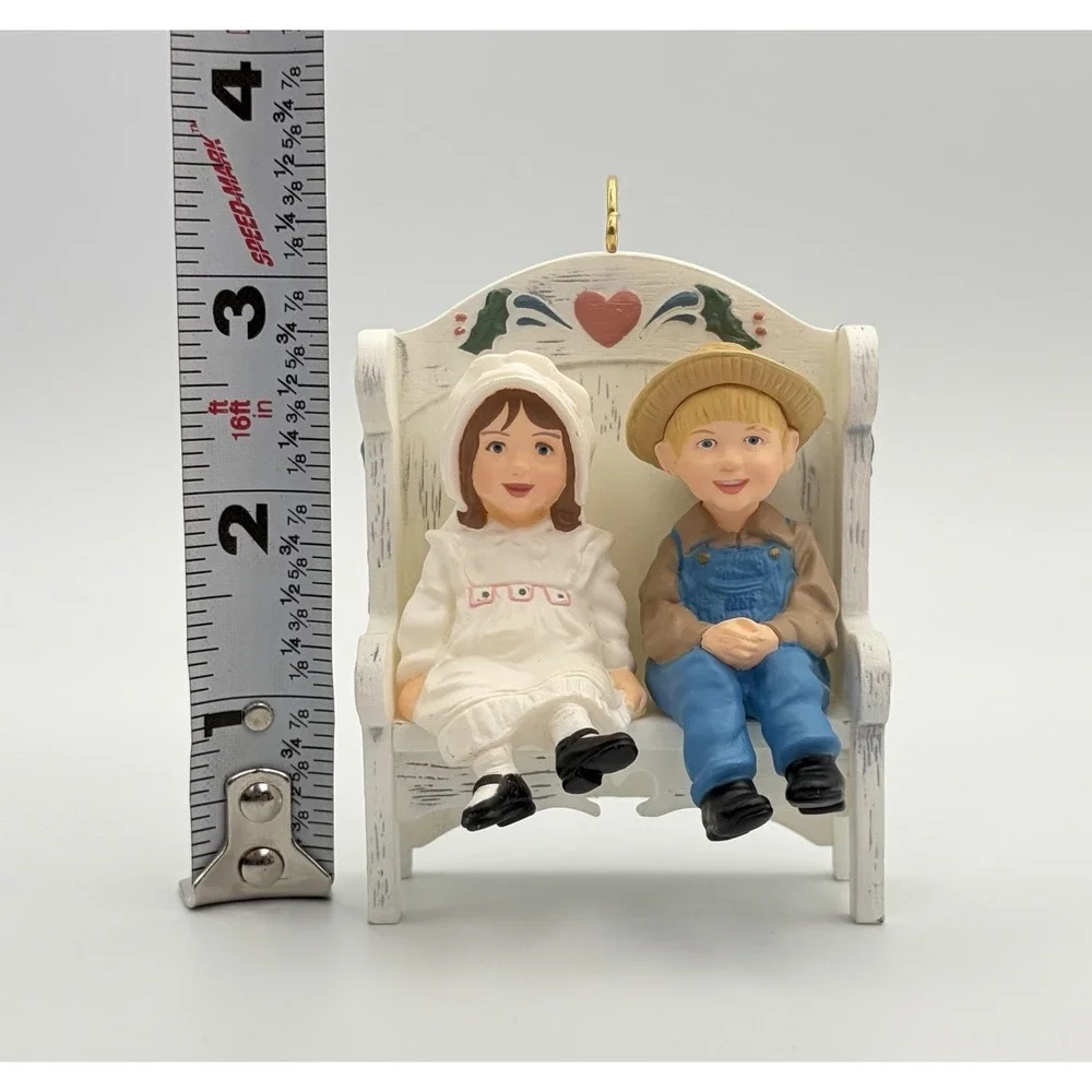 1995 Hallmark Keepsake Ornament Our Little Blessings Ken Crow Bench Boy Girl